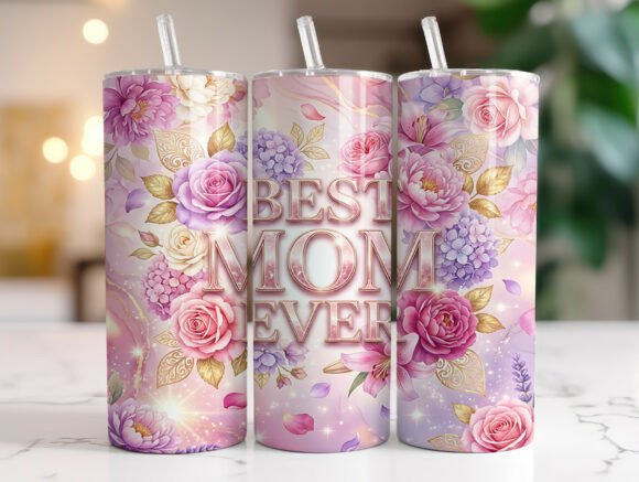 Best Mom Ever Pink Floral Gold Tumbler Review
