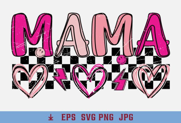 Checkered Heart Retro Valentine Mama Design Review