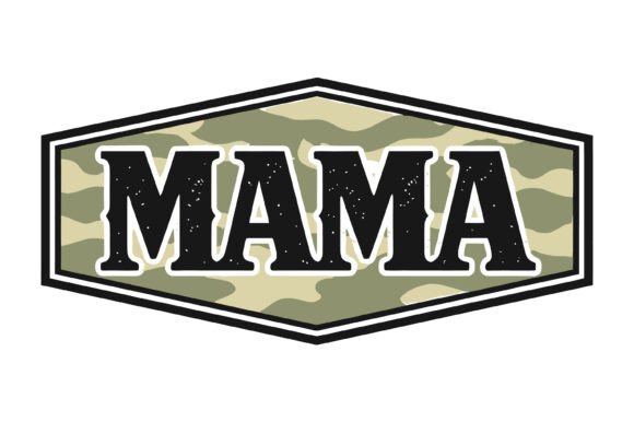 Mama Camo Badge Typography Design Review