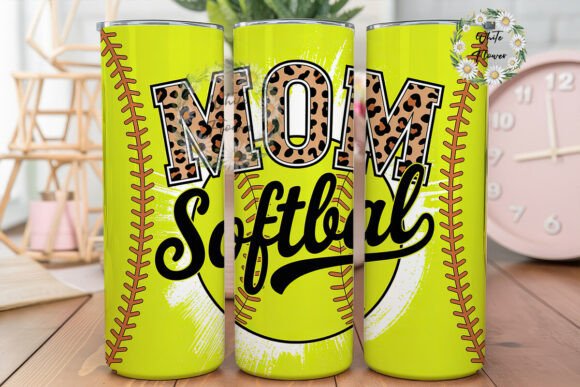 Neon Yellow Softball MOM Tumbler Design Review