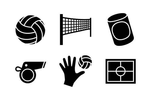 Volleyball Sport Vector Silhouette Set Review